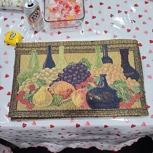 CROFT & BARROW WINE and FRUIT TAPESTRY PLACEMAT SET